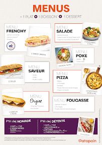 Menu du Patapain à Joué-lès-Tours