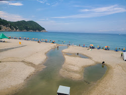 Foto de Wonpyeong Beach e o assentamento