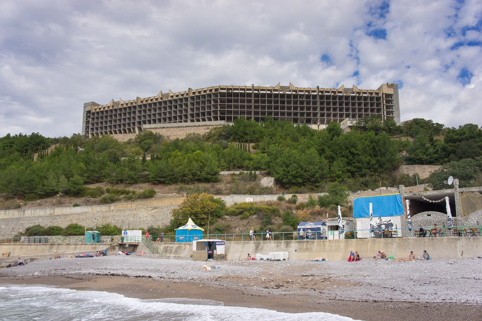 Photo of Katsiveli beach with gray pebble surface