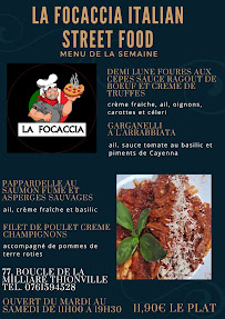 Restaurant italien La Focaccia Italian Street Food à Thionville (la carte)