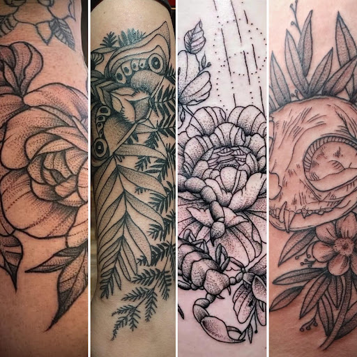 Explore cover up tattoo ideas shoulder, creative tattoo ideas in Lander, available at Blackblood Tattoo and Piercing