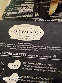 Le Palais Maison Martin à Noirmoutier-en-l'Île menu