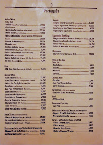 Restaurant O Português Chiado à Lisbon (le menu)