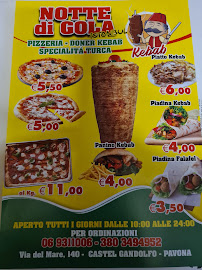 Menu / carte de Notte Di Gola Albano Laziale à Castel Gandolfo