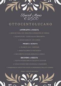 Menu du OttocentoLucano à Potenza