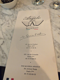 Restaurant italien Angelo Pizzeria à Paris (la carte)