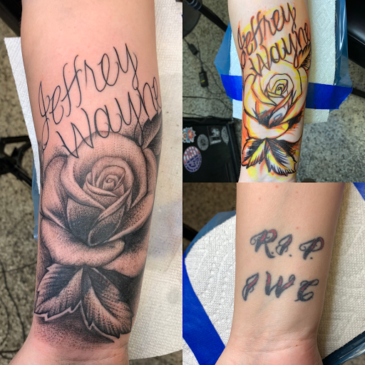 Explore cool arm sleeve tattoo ideas, creative tattoo ideas in Sanford, available at Luv Ink