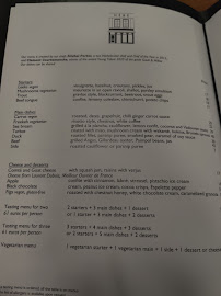 HEBE restaurant - Paris à Paris menu