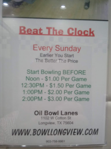 Bowling Alley «Oil Bowl Lanes», reviews and photos, 1102 W Cotton St, Longview, TX 75604, USA