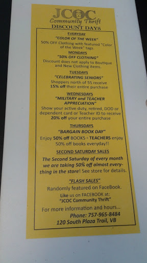 Thrift Store «JCOC Community Thrift», reviews and photos, 120 S Plaza Trail, Virginia Beach, VA 23452, USA