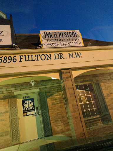 Tattoo Shop «Ink & Destroy Tattoo Studio», reviews and photos, 5856 Fulton Dr NW, Canton, OH 44718, USA