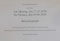 Menu du König Kebap à Heideck
