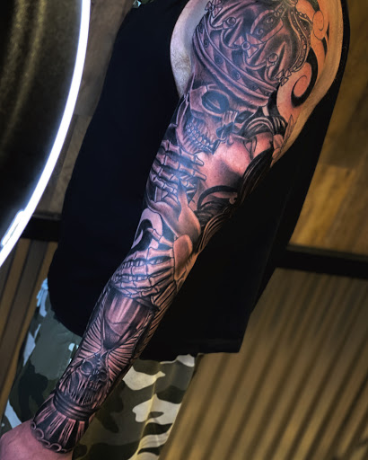 Explore japanese dragon tattoo ideas, creative tattoo ideas in Elkview, available at Andy Electric Tattoos