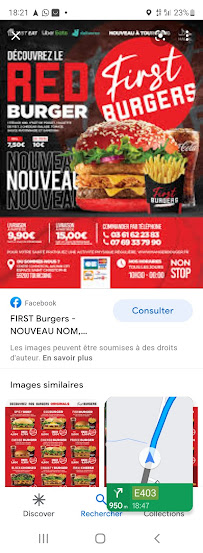FIRST burgers - TOURCOING à Tourcoing menu