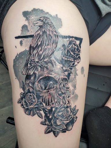 Explore side finger tattoo ideas, creative tattoo ideas in Camby, available at Sick With It Tattoos