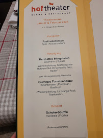 Menu du Restaurant im Hoftheater à Baienfurt