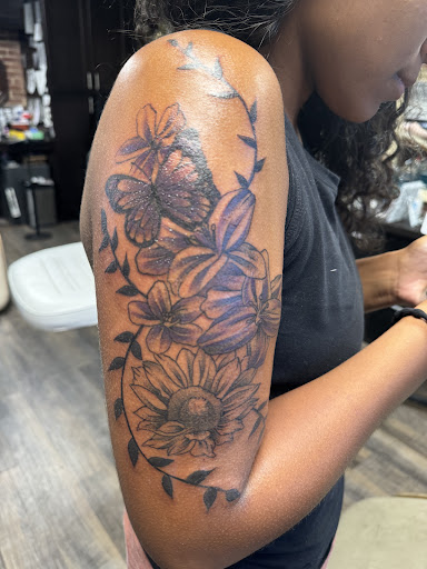 Explore 1/2 sleeve tattoo ideas, creative tattoo ideas in Jonesboro, available at Extreme Creations Tattoo Shop