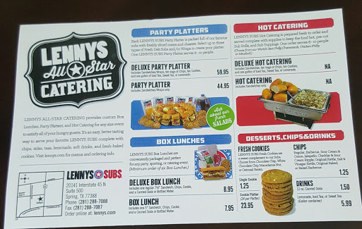 Sandwich Shop «Lennys Subs», reviews and photos, 20141 Interstate 45 N Suite 500, Spring, TX 77388, USA