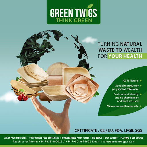 Green Twigs UK- Compostable Takeaway food containers suppliers | Areca palm plates | sugarcane bagasse bowls | biodegradable tableware | PLA portion pots