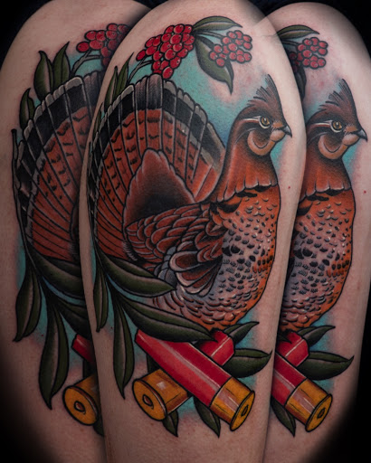 Explore tattoo ideas womens thigh, creative tattoo ideas in Houghton, available at Bramble & Stag Tattoo Parlour