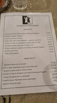 Restaurant italien Osteria dei Mascalzoni à Parma (le menu)