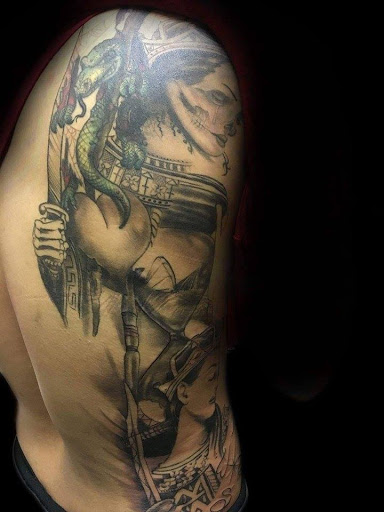 Explore foot tattoo ideas, creative tattoo ideas in Savannah, available at Tatlyfe Studios