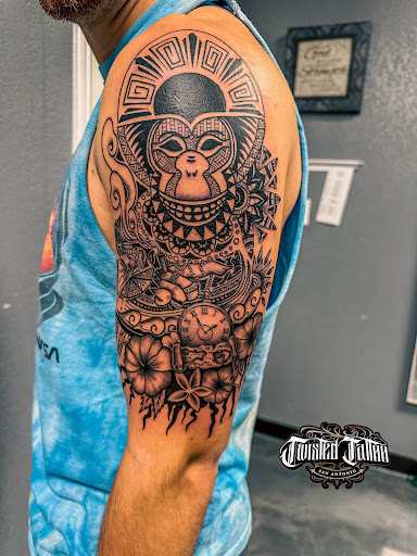 Explore hawaiian tattoo ideas, creative tattoo ideas in San Antonio, available at Twisted Tattoo