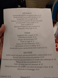 Restaurant italien Trattoria Gasparo à Brescia (la carte)