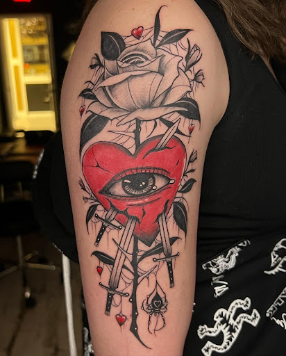 Explore semicolon tattoo ideas for men, creative tattoo ideas in Lakeville, available at Savage Ink