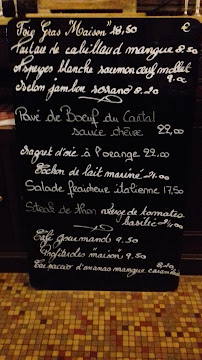 Chantefable à Paris menu
