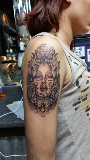 Explore mermaid tattoo ideas for females, creative tattoo ideas in Foley, available at Black Sheep Custom Tattoos and Piercings