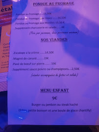 Menu / carte de Les sixties à Pontarlier