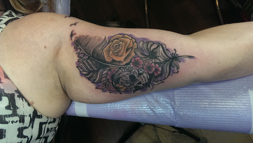 Explore marathon running tattoo ideas, creative tattoo ideas in Hastings, available at Outlaw Tattoo Co