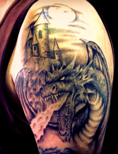 Explore men shoulder tattoo ideas, creative tattoo ideas in Danville, available at Jasons Tattoo
