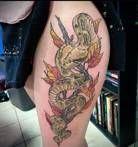 Explore mirrored tattoo ideas, creative tattoo ideas in Lawrence, available at Red 5 Tattoo