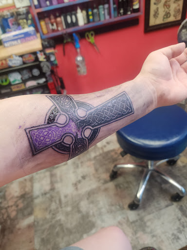 Explore small witch tattoo ideas, creative tattoo ideas in Madisonville, available at Mainstream Body Art