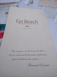 Menu / carte de Epi Beach à Antibes