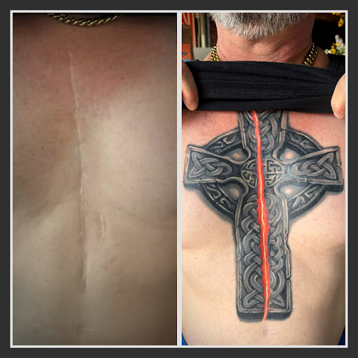 Explore deer skull tattoo ideas, creative tattoo ideas in Council Bluffs, available at Crimson City Tattoo