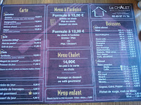 Restaurant Le Chalet à Vigneux-de-Bretagne (le menu)