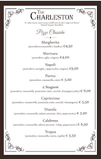 Menu du Charleston Pub à Fabrizia