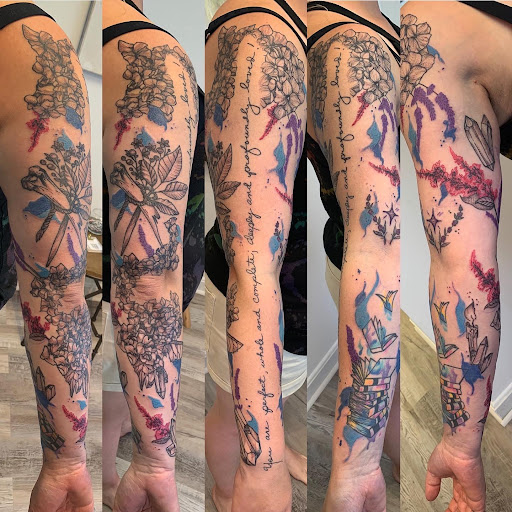 Explore inner arm tattoo ideas for guys, creative tattoo ideas in Greensboro, available at Dogwood Ink
