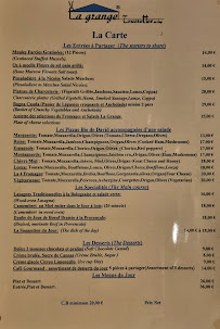 Menu / carte de Restaurant La Grange Tourrettes sur Loup à Tourrettes-sur-Loup