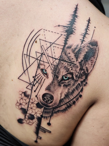 Explore baphomet tattoo ideas, creative tattoo ideas in Columbus, available at Lions Mane Tattoo and Piercing