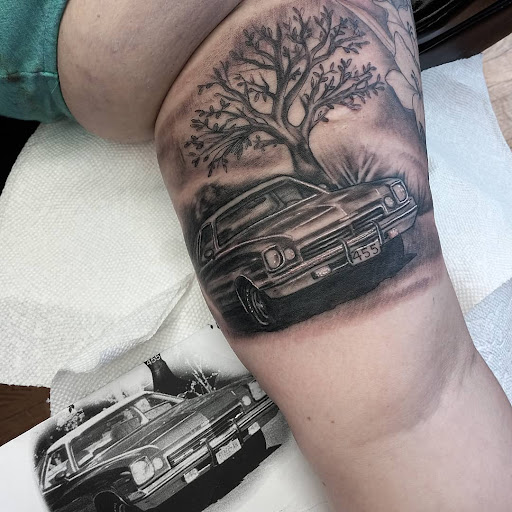Explore earlobe tattoo ideas, creative tattoo ideas in Auburn, available at State Street Tattoo