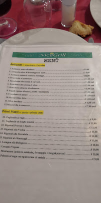 Restaurant NiceGrill à Rome menu