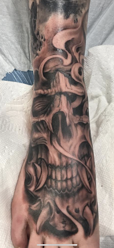 Explore great dane tattoo ideas, creative tattoo ideas in Oak Forest, available at Silver Raven Tattoos