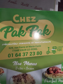 Restaurant Chez Pak-Pak à Vaux-le-Pénil - menu / carte
