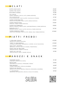 Menu du Salodia ~Pasticceria ~Lounge Bar ~Gelateria à Barbarano