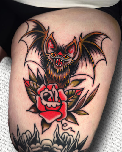 Explore lips tattoo ideas, creative tattoo ideas in Johnson City, available at Gold Cross Tattoo Co.