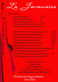 Menu du La Javanaise Restaurant à Nantes